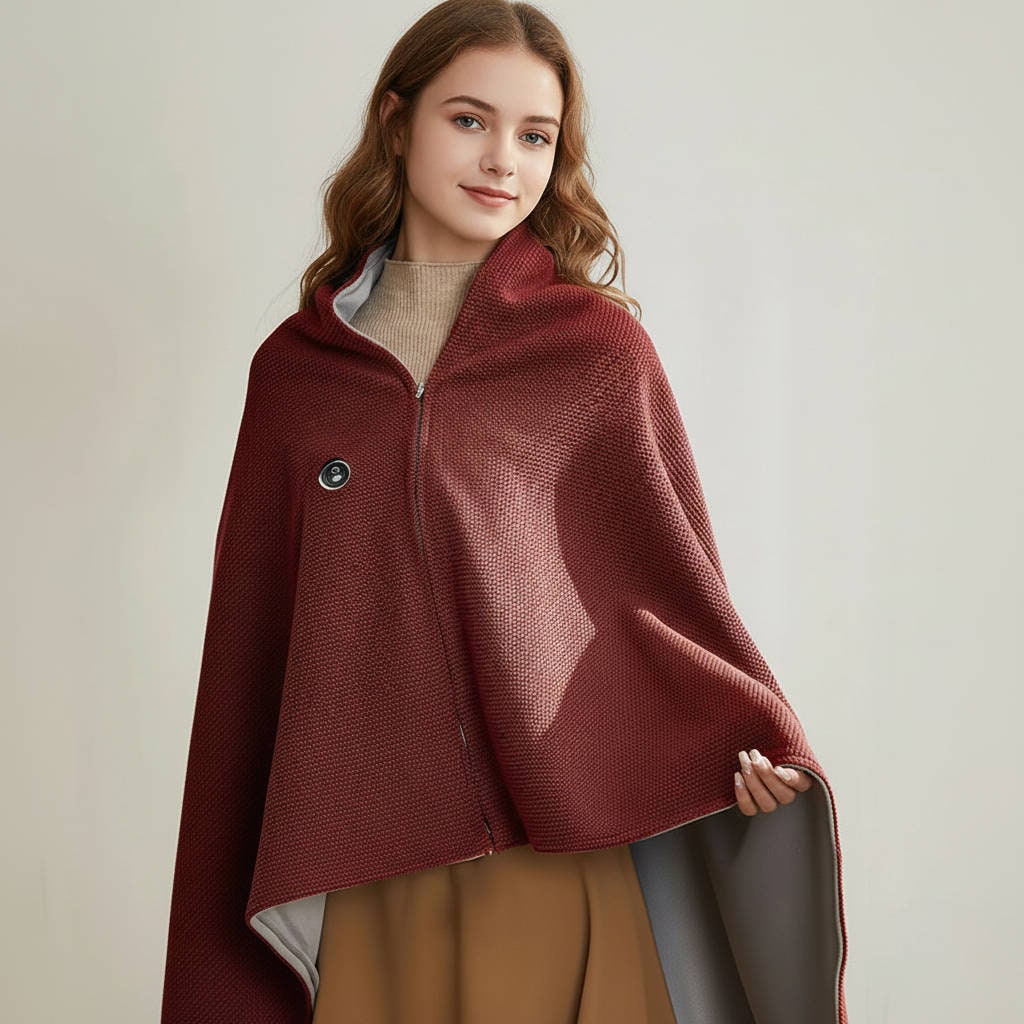 Wearable Heated Blanket with USB Power and Eight Heating Zones for Instant Warmth