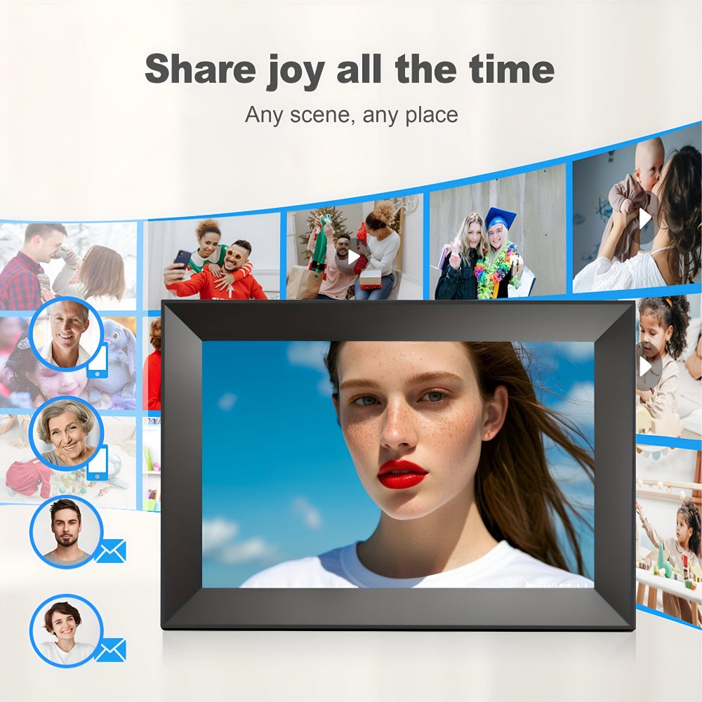 WiFi Digital Photo Frame with Touchscreen HD Display for Instant Photo Sharing - Sofitte