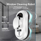 Robot Window Cleaner with 5600Pa Suction and AI Navigation for Streak-Free Glass
