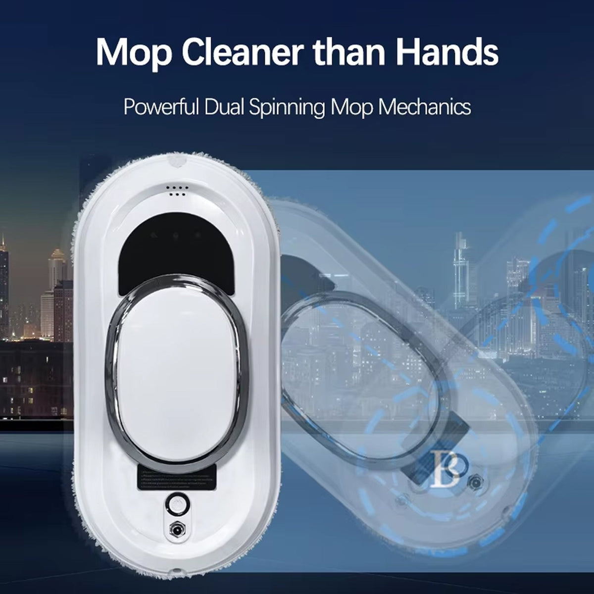 Robot Window Cleaner with 5600Pa Suction and AI Navigation for Streak-Free Glass