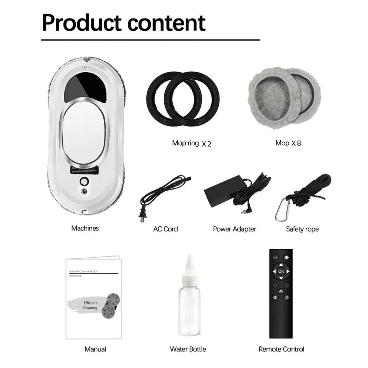 Robot Window Cleaner with 5600Pa Suction and AI Navigation for Streak-Free Glass