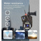 Wireless 4K Security Camera with Solar Panel and Dual Lens for Smart Monitoring - Sofitte