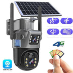 Wireless 4K Security Camera with Solar Panel and Dual Lens for Smart Monitoring - Sofitte