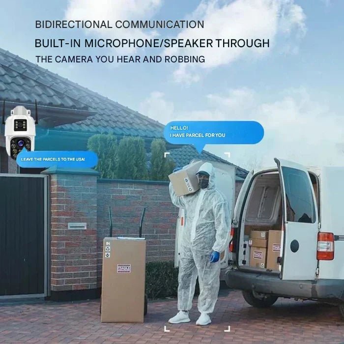 Wireless 4K Security Camera with Solar Panel and Dual Lens for Smart Monitoring - Sofitte
