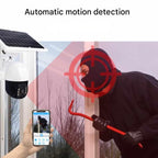 Wireless 4K Security Camera with Solar Panel and Dual Lens for Smart Monitoring - Sofitte
