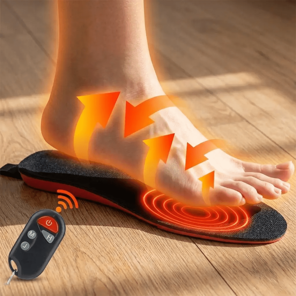 Wireless Heated Shoe Insoles with Remote Control and Adjustable Temperature Settings - Sofitte