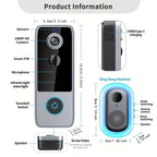 Wireless Video Doorbell with 1080P HD Video and No Monthly Subscription - Sofitte