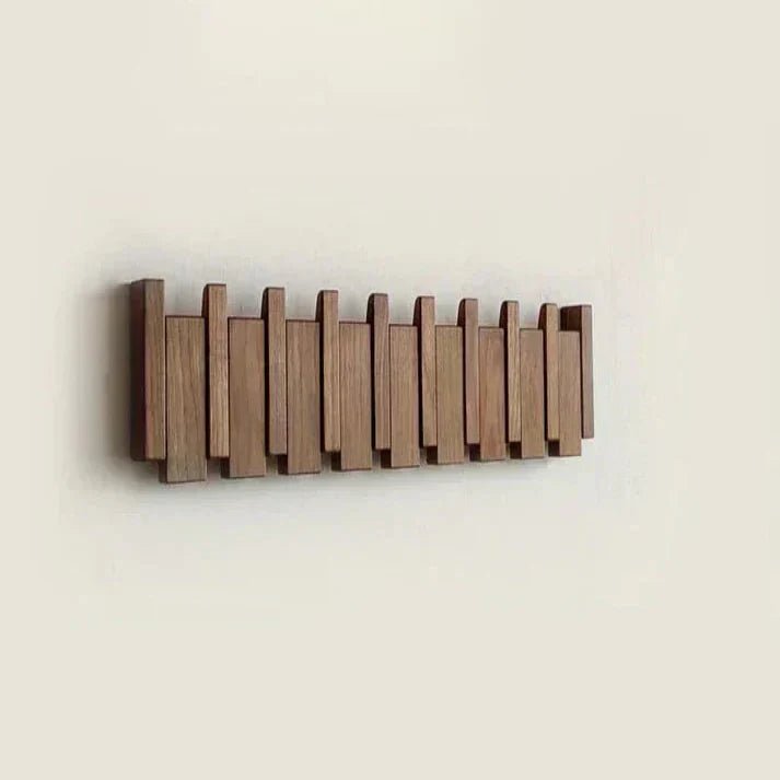 Wooden Coat Rack with Piano Key Design for Entryway and Hallway Storage - Sofitte